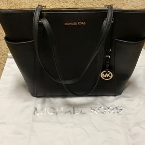 Michael Kors black leather tote